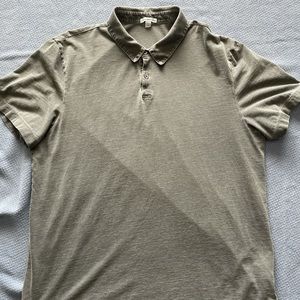 James Perse Grey Sueded Jersey Polo 4/XL